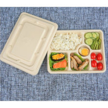 Biodegradable Food Packaging Tableware Disposable 6 Components Sugarcane Lunch Tray Airline Customization for Airline Food